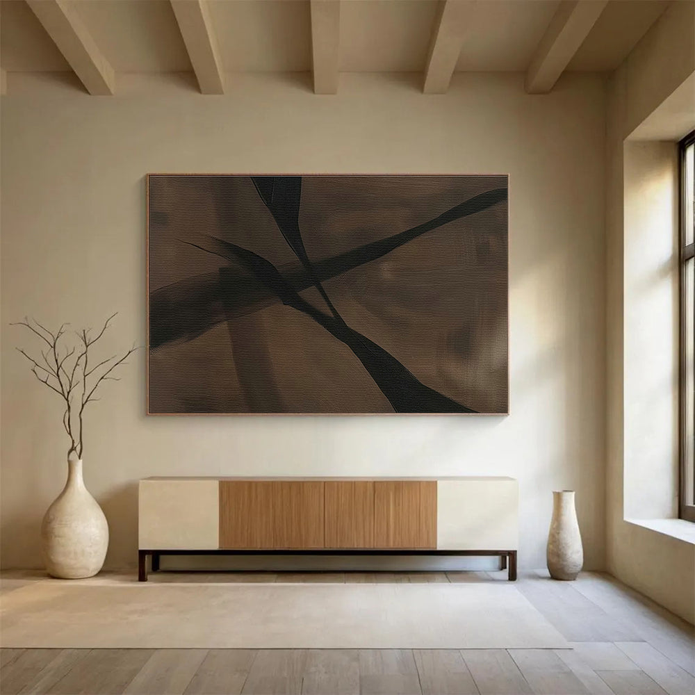 Brown - Black Abstract Art for Industrial - Style Loft Spaces DLZ2527