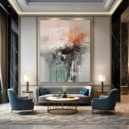 Textured Abstract Fusion Art for Contemporary Living Room & Avant - Garde Studio DLZ2264