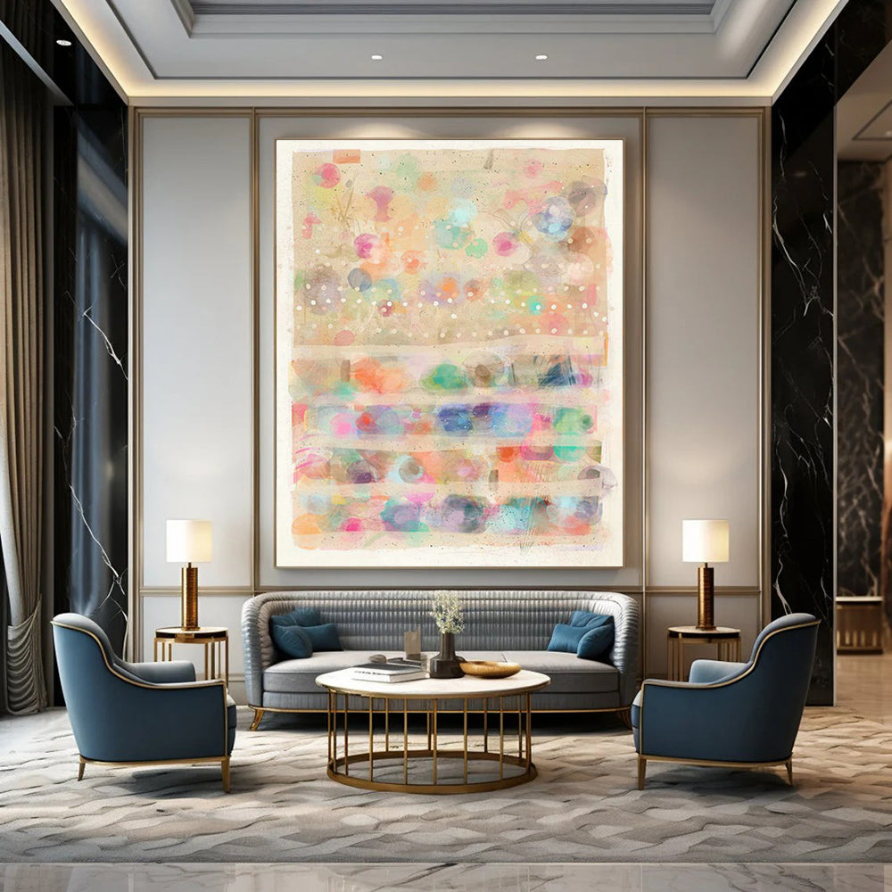 Colorful Polka Dot Art for Kids' Playroom Walls DLZ0104