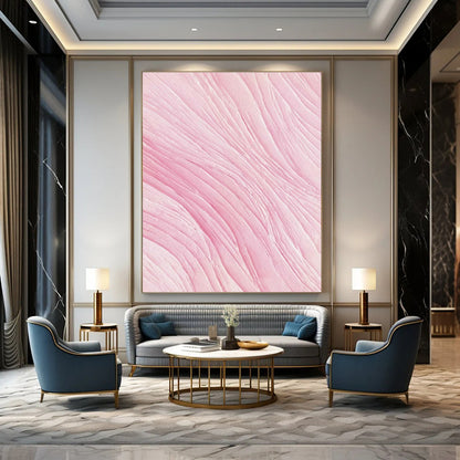 Pink Wavy Abstract Art for Bedroom & Beauty Salon DLZ0591