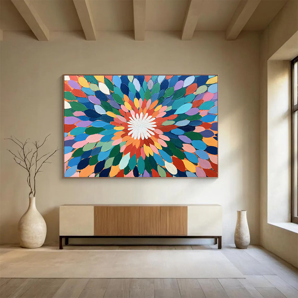Colorful Flower Mandala Art for Bohemian - Style Home & Yoga Studio SC526
