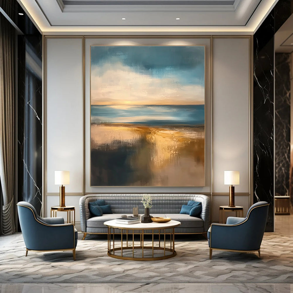 Serene Coastal Abstract Art for Beach House & Office Lounge STSC076
