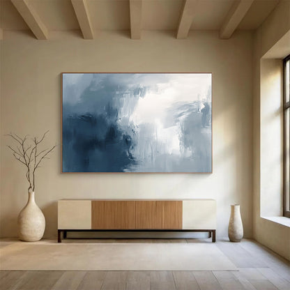 Gray - Toned Abstract Mist Art for Urban Spa & Minimalist Living Room SC048