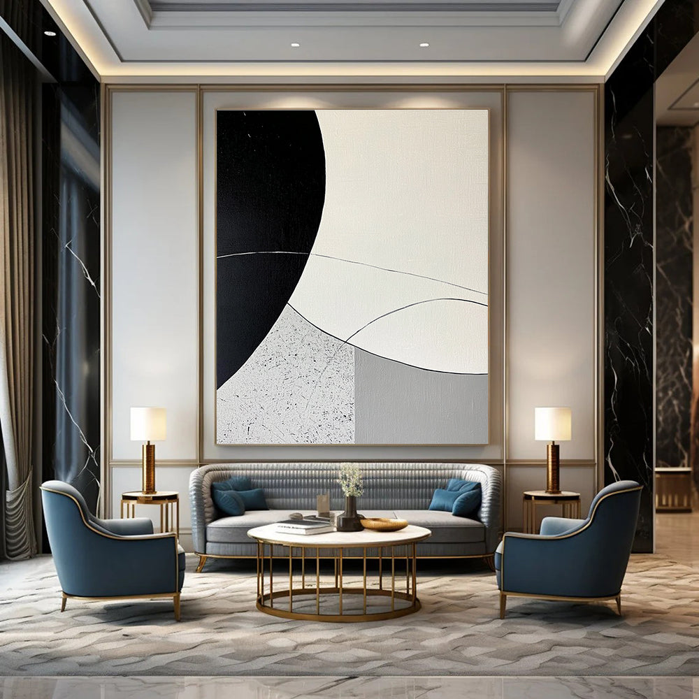 Monochrome Geometric Minimalism for Industrial - Chic Loft & Contemporary Art Space STSC436