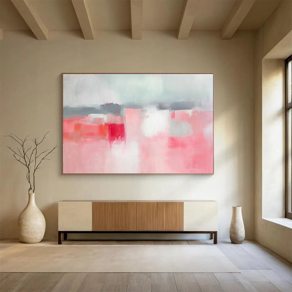 Soft Pink - Toned Abstract Art for Romantic Bedroom & Poetry - Writing Studio SC257