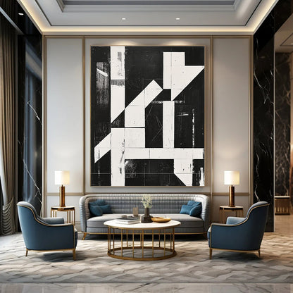 Black and White Geometric Abstract for Modern Study & Architectural Firm STSC1279
