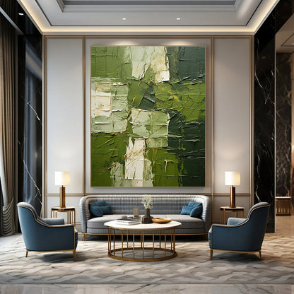 Green Textured Art for Eco - Friendly Home Living Rooms DLZ0283