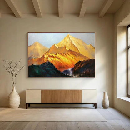 Golden Mountain Landscape Oil Painting for Grand Foyer DLZ2817