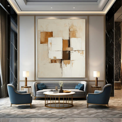 Textured Brown and White Squares for Industrial - Chic Loft & Contemporary Studio STSC763