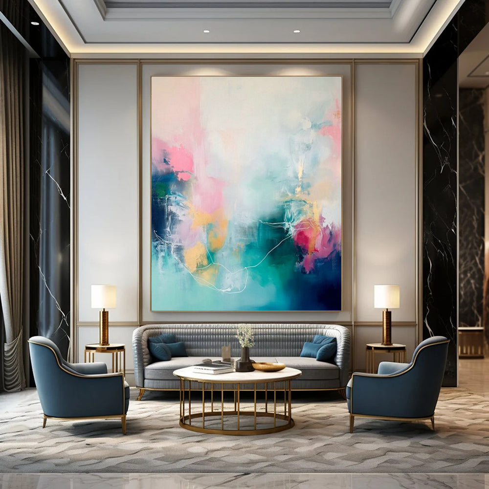 Soft Pastel Abstract Art for Modern Spa & Feminine Home Bedroom DLZ2082