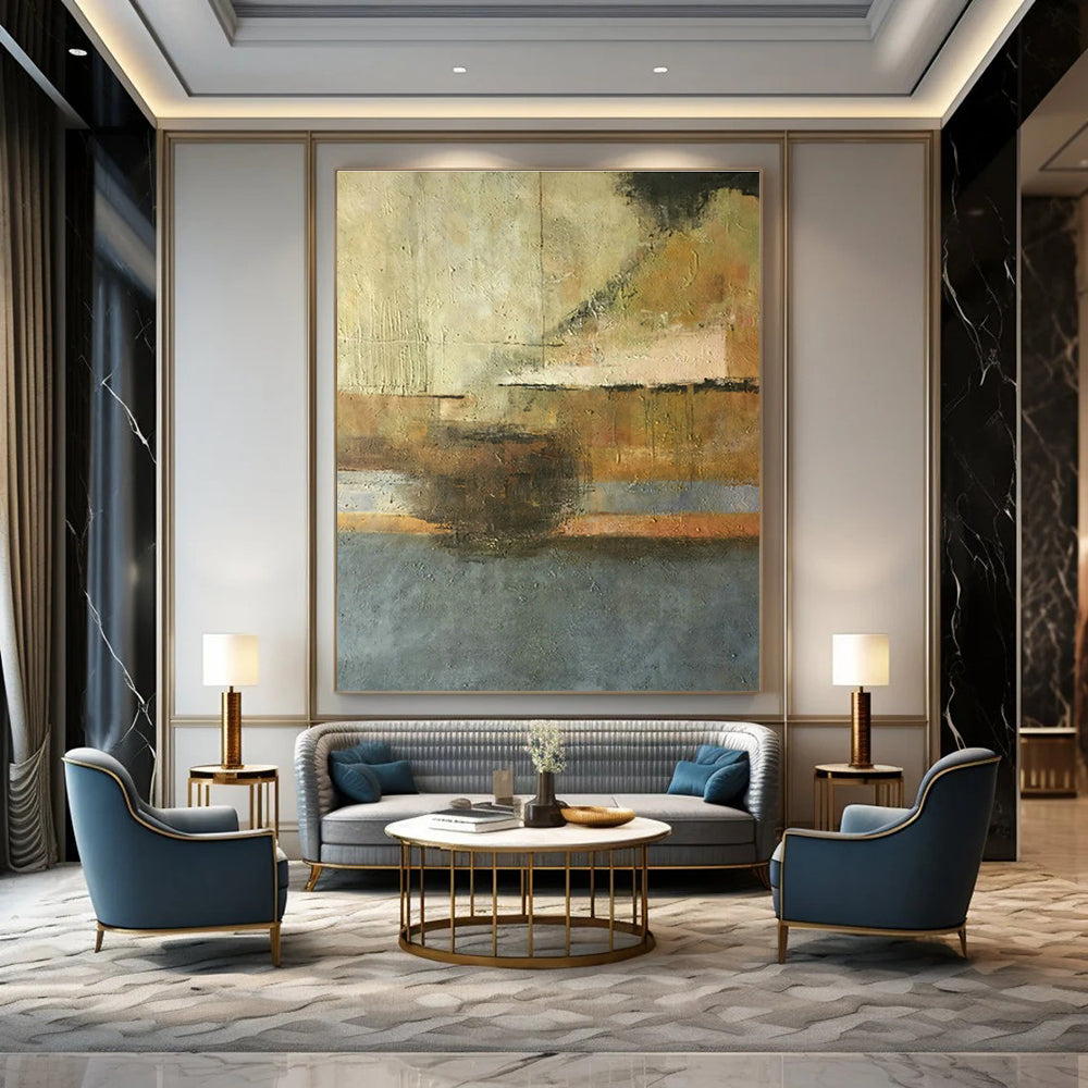 Grey - Brown Abstract Art for Living Room & Study DLZ0462