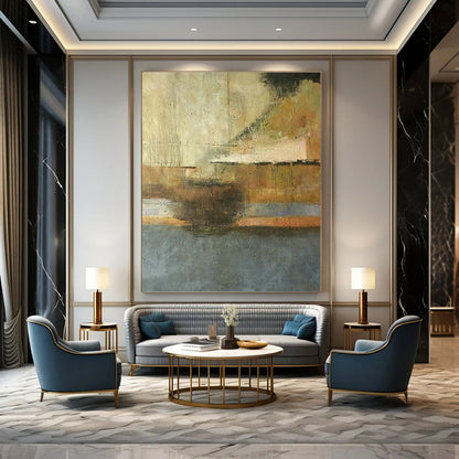 Grey - Brown Abstract Art for Living Room & Study DLZ0462