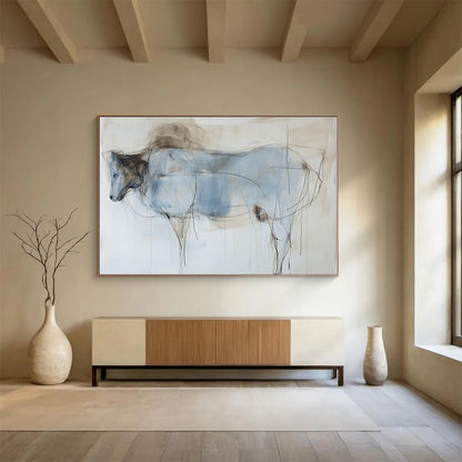 Sketchy Horse Figure Art for Equestrian Club Lounge & Bohemian Home Study SC153