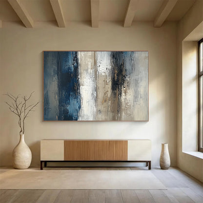 Gray - Blue Abstract Art for Modern Office & Minimalist Living Room SC121