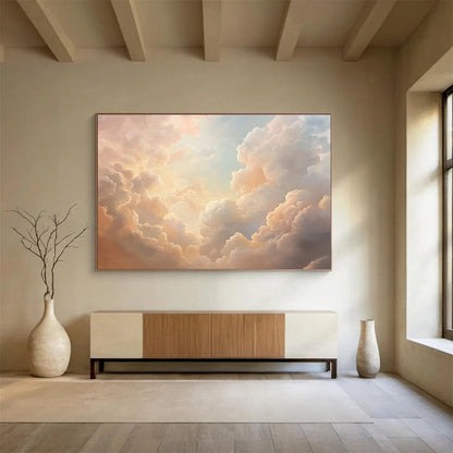 Fluffy Clouds in Sky Art for Children’s Bedroom & Yoga Studio SC406