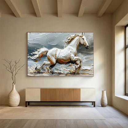 Galloping Horse Relief Art for Equestrian - Themed Clubhouse Dining Rooms DLZ3196