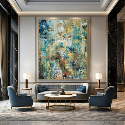 Colorful Pointillism - Style Abstract Art for Art Gallery Café Spaces DLZ0034