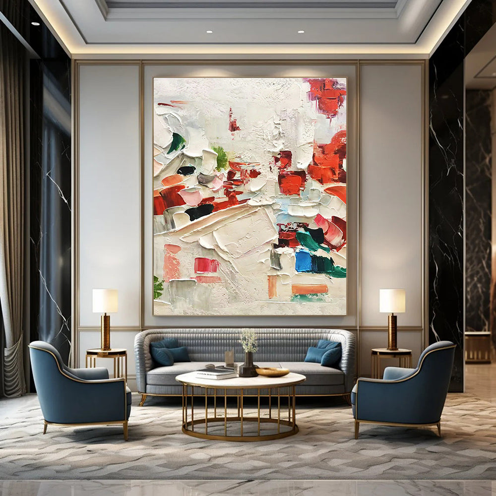 Colorful Thick - Paint Abstract Art for Bohemian Café & Creative Studio DLZ1051