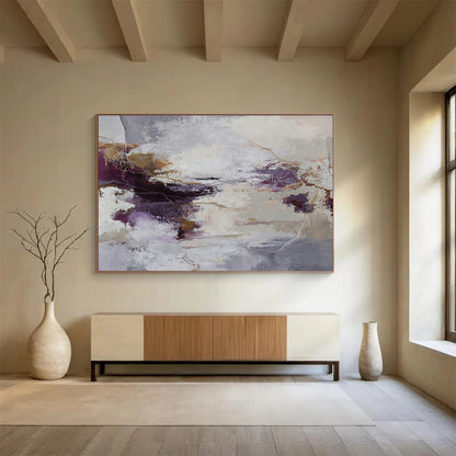 Purple - Gold Abstract Art for Sophisticated Wine Bar DLZ2900