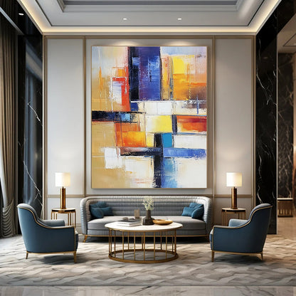 Colorful Geometric Abstract Composition for Modern Office Meeting Room & Interior Design Studio STSC153