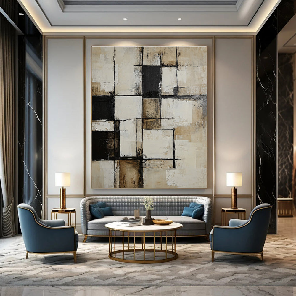 Neutral Tones Geometric Art for Minimalist Home & Office STSC716
