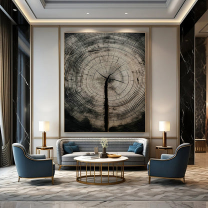Tree Ring Abstract Art for Living Room & Office DLZ0379
