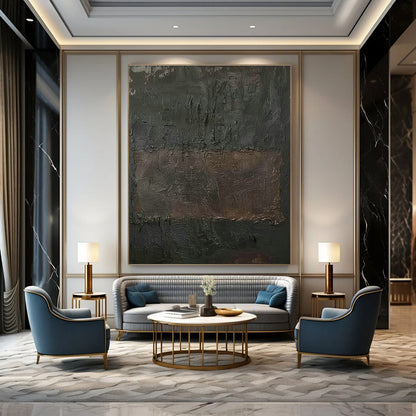 Dark Gray Abstract Art for Sophisticated Home Theater Entrances DLZ0185