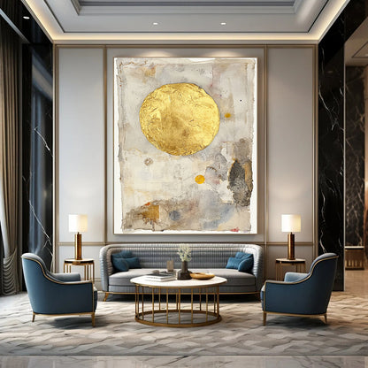Gold Circle Collage for Art - Centric Lounge & Sophisticated Home Library STSC286