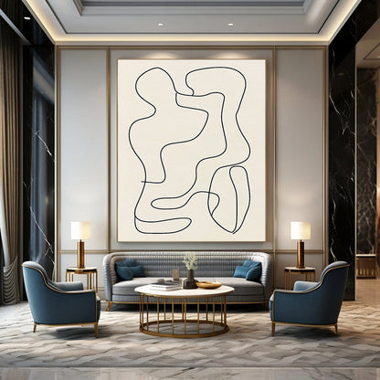 Abstract Line Forms Art for Modern Studio Apartment & Art Gallery Corridor STSC121