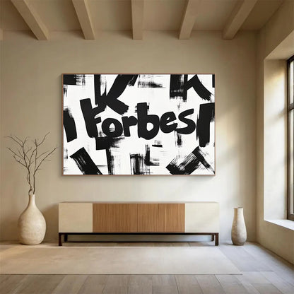 “Forbes” Brush Strokes Art for Corporate Office Lobby & Business - Themed Bar SC469