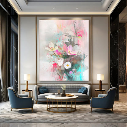 Soft Color Floral Abstract for Girly Bedroom & Art - Centric Café STSC857