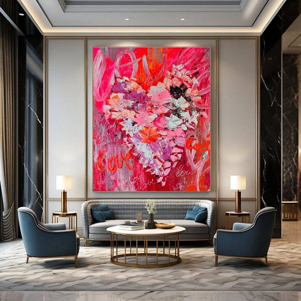 Pink Floral Love Art for Valentine's Day Event Space & Girly Boutique DLZ2112