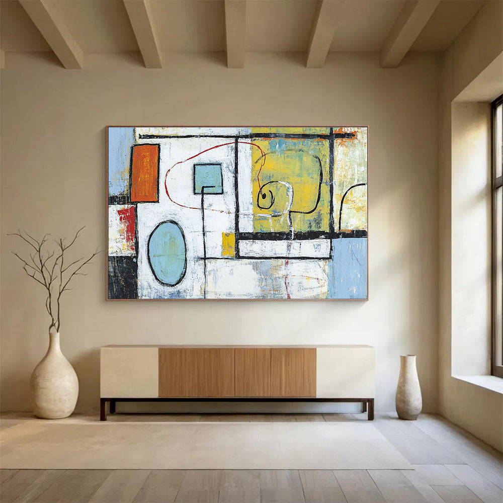 Abstract Geometric Composition Art for Creative Studio & Modern Office Lounge SC194