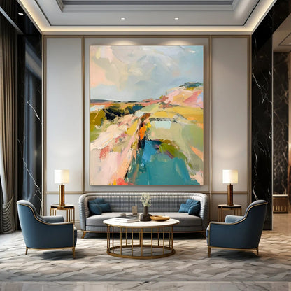 Colorful Abstract Landscape for Bohemian Living Room & Artistic Bed - and - Breakfast DLZ1580