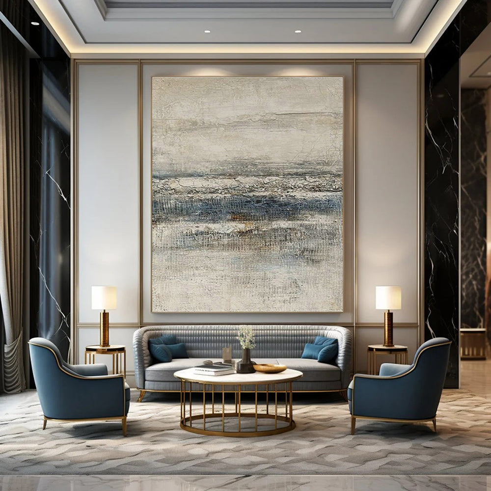 Gray - White - Blue Textured Art for Coastal Art Gallery & Nautical - Themed Home DLZ1853