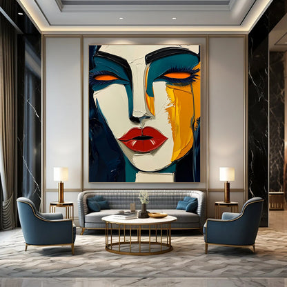 Expressive Abstract Face Art for Salon & Art Gallery STSC049