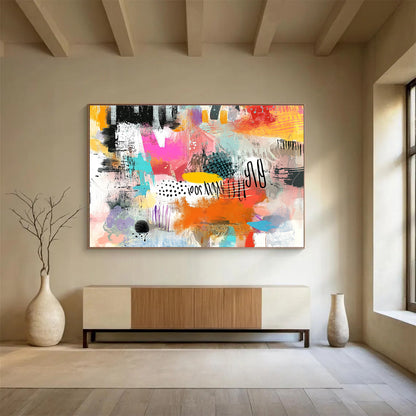 Whimsical Colorful Abstract Art for Family Playroom & Bohemian - Style Café SC508