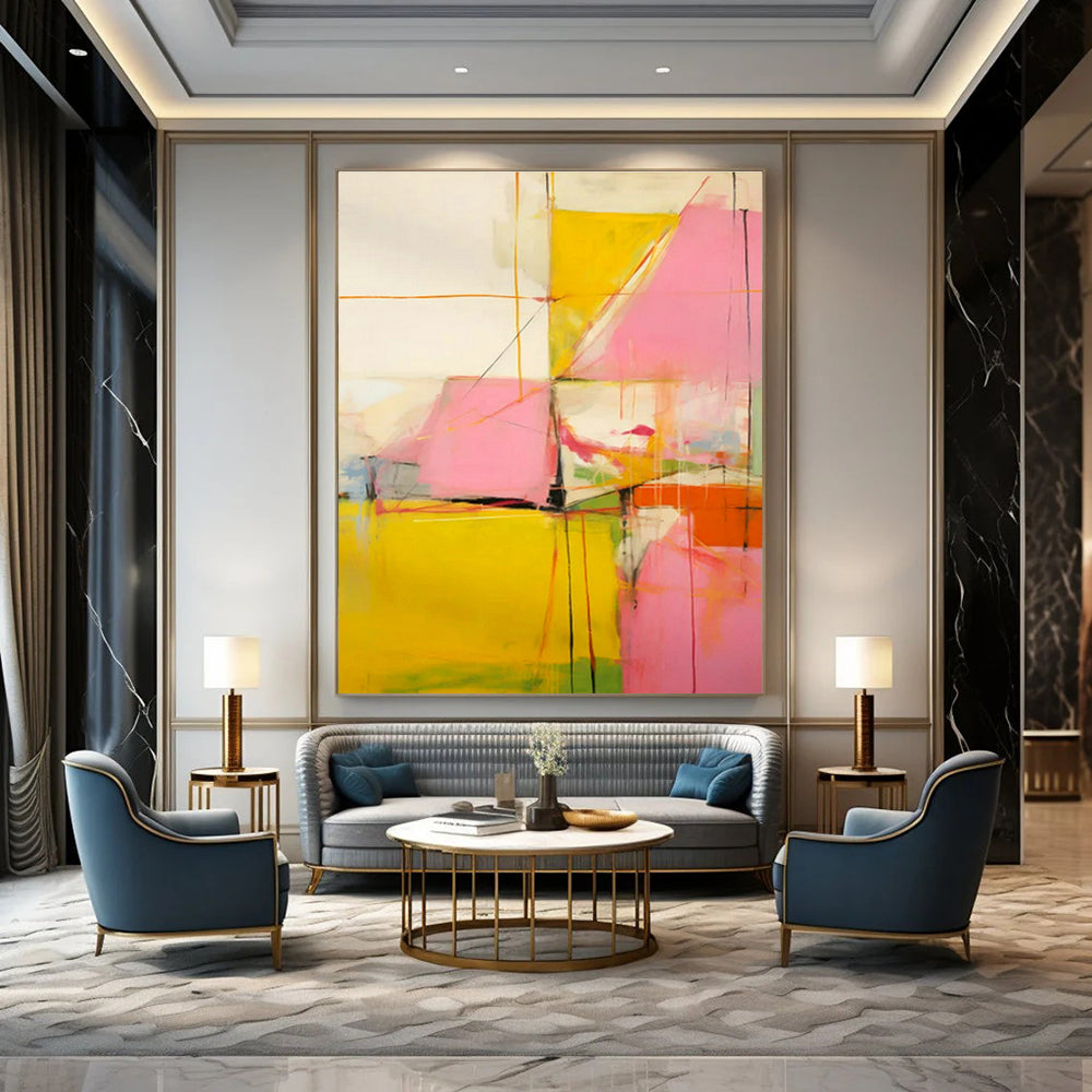 Colorful Geometric Abstract Art for Modern Office Breakroom & Creative Studio DLZ1760
