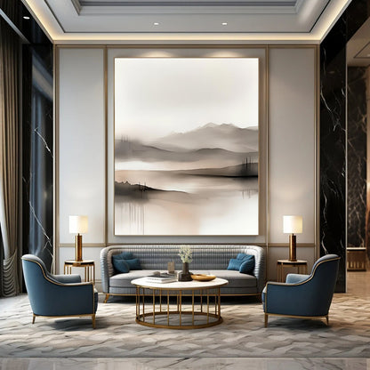 Ink - Wash Landscape for Traditional - Style Study & Zen - Inspired Home STSC504