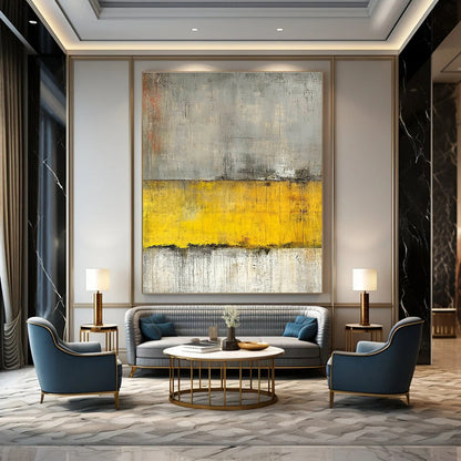 Gray and Yellow Abstract for Modern Workplace & Art - Centric Lounge STSC233