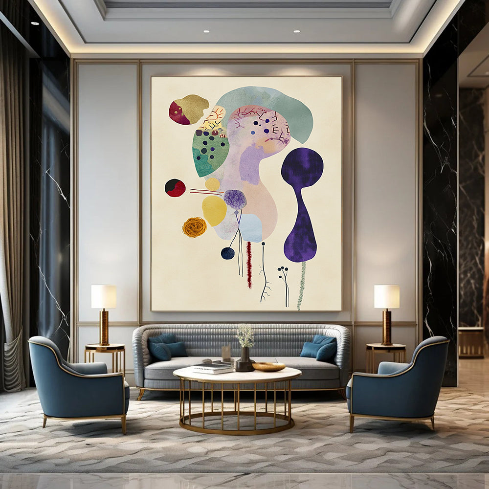 Colorful Abstract Collage Art for Creative Studio & Bohemian - Style Living Room STSC1351