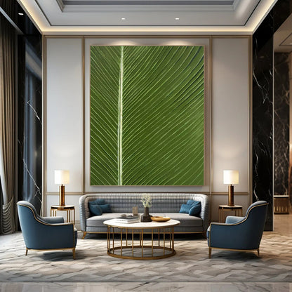 Green Leaf Veins Realistic Art for Garden House & Yoga Studio DLZ0585