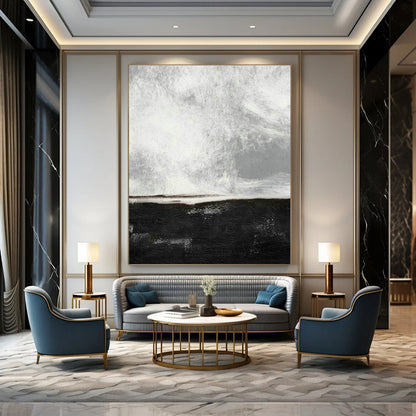 Monochrome Abstract Sea Art for Coastal Home Bedroom & Art - Themed Lounge DLZ2062