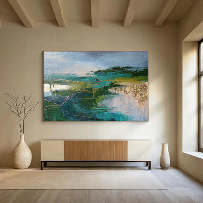 Gold - Line Landscape Abstract Art for Luxury Home Interiors DLZ2511