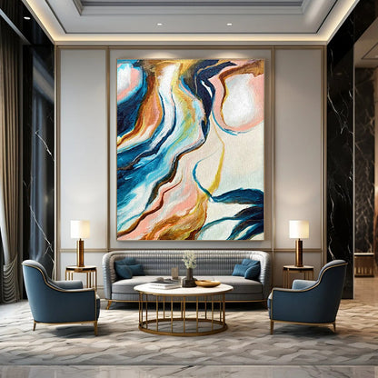 Fluid Abstract Art for Modern Home Bathroom Walls DLZ0032