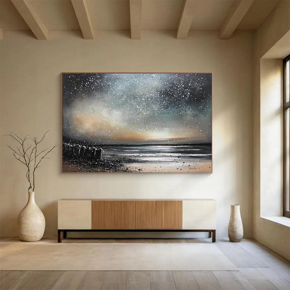 Milky Way Over Sea Art for Astronomy Enthusiast’s Home & Art Gallery Night Exhibit SC529