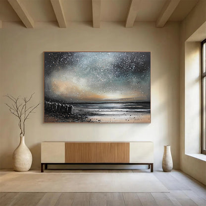 Milky Way Over Sea Art for Astronomy Enthusiast’s Home & Art Gallery Night Exhibit SC529
