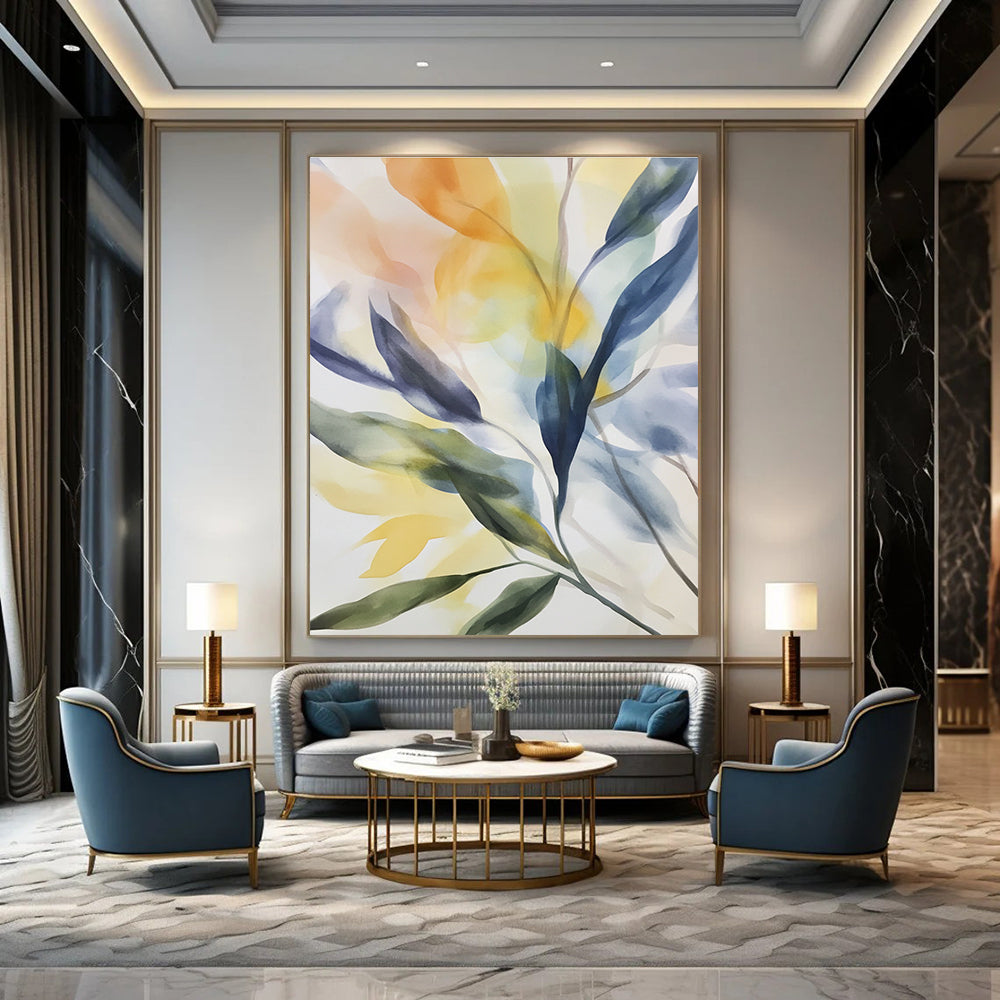 Soft Leaf Watercolor for Serene Home Office & Nature - Inspired Nursery STSC502