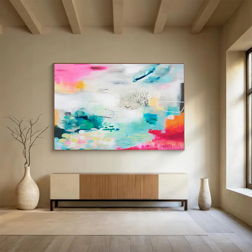 Pink - Blue Creative Abstract Art for Artistic Home Studios DLZ2447