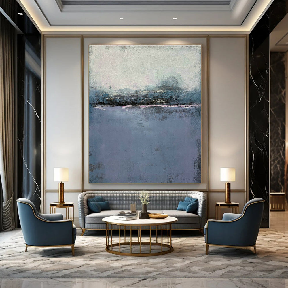 Blue - Purple Seaside Abstract Art for Coastal Home & Nautical Café DLZ1231